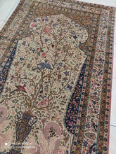 Charger l'image dans la galerie, TAPIS ANTIQUE Kerman Ravar Arbre de vie tissé main_230×130