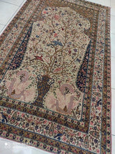 Charger l'image dans la galerie, TAPIS ANTIQUE Kerman Ravar Arbre de vie tissé main_230×130
