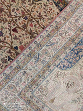 Charger l'image dans la galerie, TAPIS ANTIQUE Kerman Ravar Arbre de vie tissé main_230×130