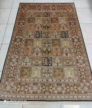 Charger l'image dans la galerie, TAPIS CACHEMIRE SOIE noué main n°28_188×123