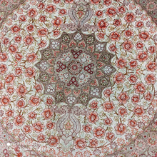 Charger l'image dans la galerie, Tapis rond Ghom soie noué main n°18568_93×92