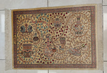 Charger l'image dans la galerie, Tapis soie Ghom fait main n°100_75×55