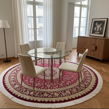 Charger l'image dans la galerie, TAPIS ROND GHOM SOIE tissé main n°18571_148×148
