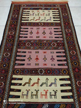 Charger l&#39;image dans la galerie, Kilim Khorassan brodé main n°19583_182×103
