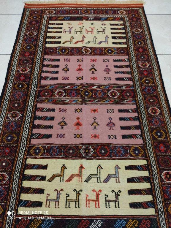 Kilim Khorassan brodé main n°19583_182×103