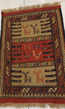 Charger l'image dans la galerie, Kilim Khorassan tissé main n°19611_90×63
