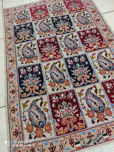 Tapis Ispahan fait main n°14276_100×66