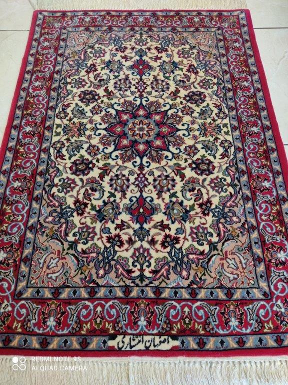 Tapis Ispahan noué main n°1890_100×70