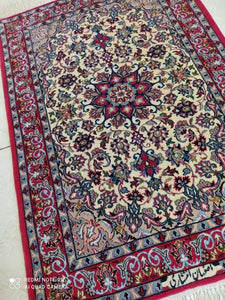 Tapis Ispahan noué main n°1890_100×70