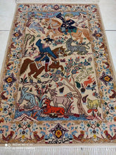 Charger l&#39;image dans la galerie, Tapis Ispahan fait main n°14265_107×72
