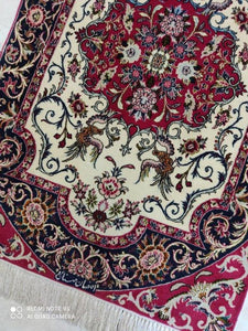 Tapis Ispahan fait main n°11758_114×75