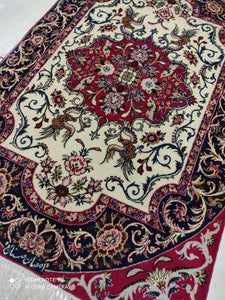 Tapis Ispahan fait main n°11758_114×75