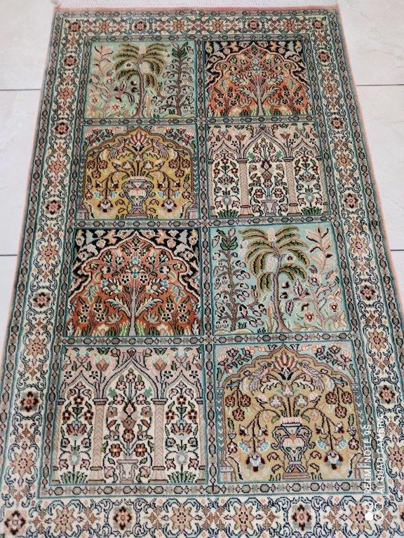 Tapis Cachemire soie noué main n°410_128×79