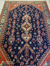 Charger l&#39;image dans la galerie, Tapis Abadeh tissé main n°17382_145×97
