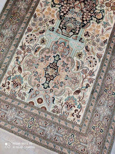 Tapis Cachemire soie noué main n°23_193×121