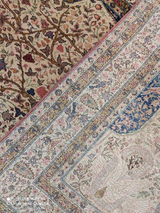Tapis Antique Kerman Ravar Arbre de vie tissé main_230×130