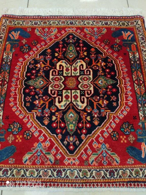 Tapis Antique carré Ghachghai tissé main n°19032_65×60