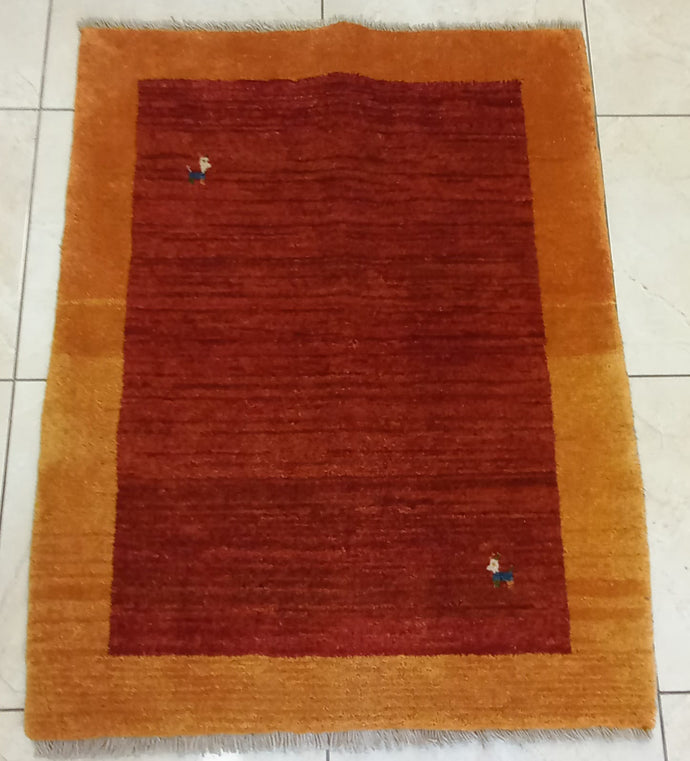 Tapis Gabbeh tissé main n°13364_108×85