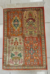 Tapis Ghom soie noué main n°17601_80×55