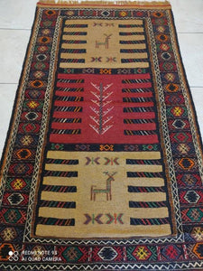 Kilim Khorassan brodé main n°19598_165×95