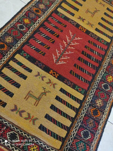 Kilim Khorassan brodé main n°19598_165×95