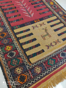 Kilim Khorassan brodé main n°19598_165×95