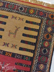 Kilim Khorassan brodé main n°19598_165×95