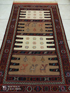 Kilim Khorassan brodé main n°19580_170×94