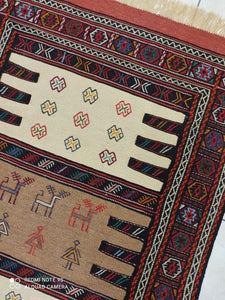 Kilim Khorassan brodé main n°19580_170×94