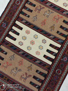 Kilim Khorassan brodé main n°19580_170×94