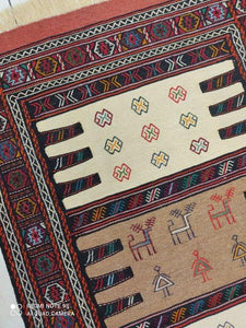 Kilim Khorassan brodé main n°19580_170×94