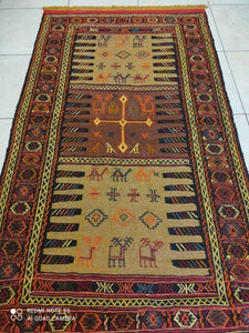 Kilim Khorassan brodé main n°19596_180×100