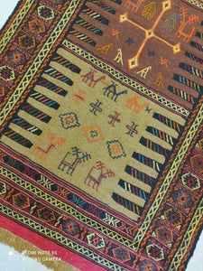 Kilim Khorassan brodé main n°19596_180×100