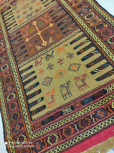 Kilim Khorassan brodé main n°19596_180×100