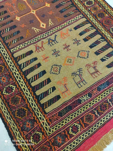 Kilim Khorassan brodé main n°19596_180×100