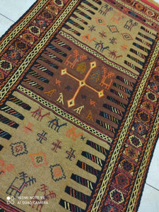 Kilim Khorassan brodé main n°19596_180×100