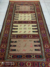 Charger l&#39;image dans la galerie, Kilim Khorassan brodé main n°19584_180×93
