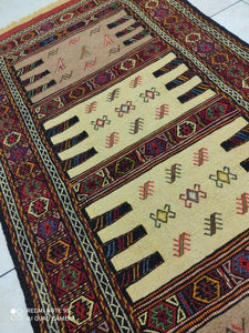 Kilim Khorassan brodé main n°19584_180×93