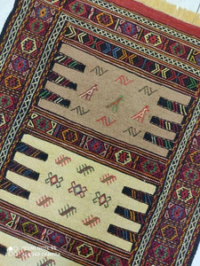 Kilim Khorassan brodé main n°19584_180×93