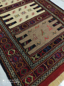 Kilim Khorassan brodé main n°19584_180×93