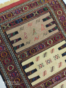 Kilim Khorassan brodé main n°19584_180×93