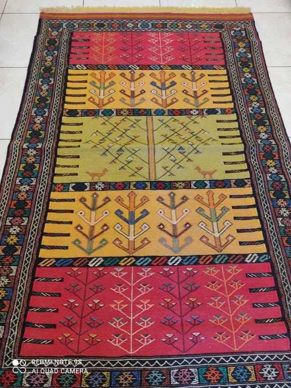 Kilim Khorassan brodé main n°19587_190×120