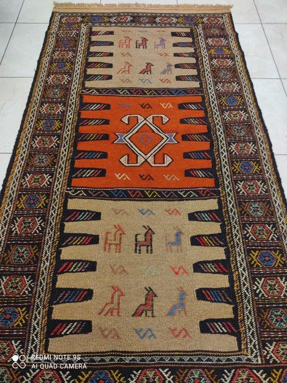 Kilim Khorassan brodé main n°19597_193×102