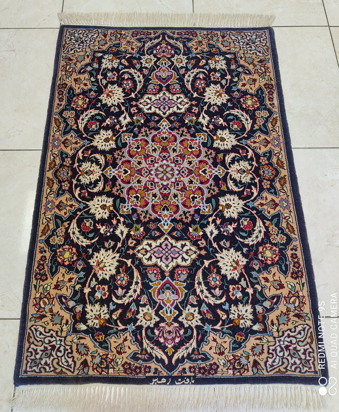 Tapis Ispahan fait main n°14278_103×71