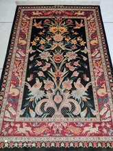 Charger l&#39;image dans la galerie, Tapis Ghom soie noué main n°18197_117×78
