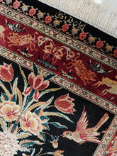 Charger l&#39;image dans la galerie, Tapis Ghom soie noué main n°18197_117×78
