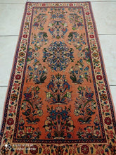 Charger l&#39;image dans la galerie, Tapis Sarouk fait main n°19327_130×63
