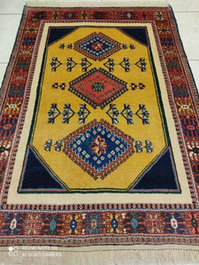 Tapis Yalameh noué main n°14308_142×100