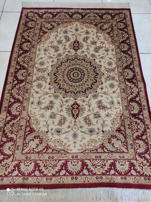 Tapis Ghom soie tissé main n°16505_145×100