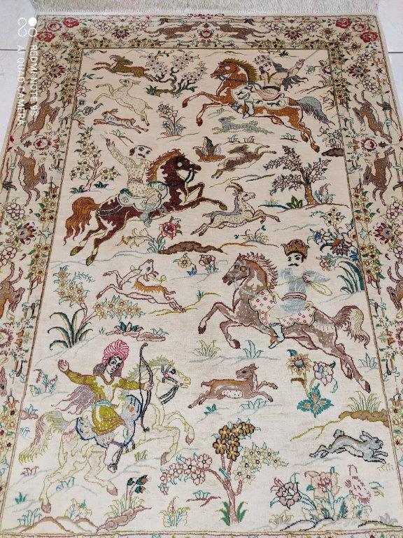 Tapis Ghom soie fait main n°16681_145×100